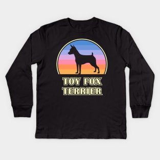 Toy Fox Terrier Vintage Sunset Dog Kids Long Sleeve T-Shirt